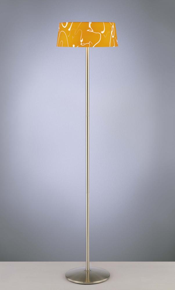 Three Light Brushed Nickel Graffiti Amber Glass Floor Lamp P636 Three Light Brushed Nickel Graffiti Amber Glass Floor Lamp